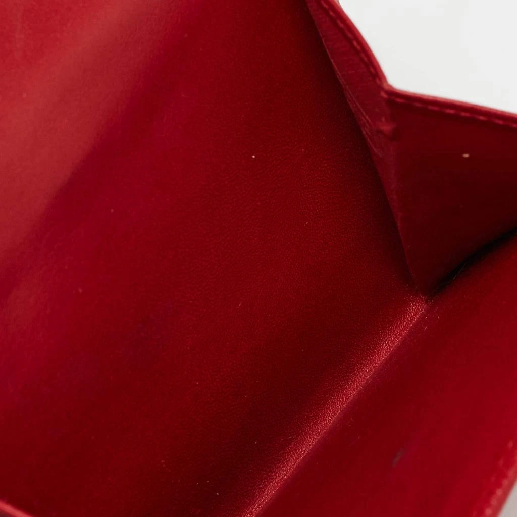 Coach Coach Red Leather Metal Flap Compact Wallet 5