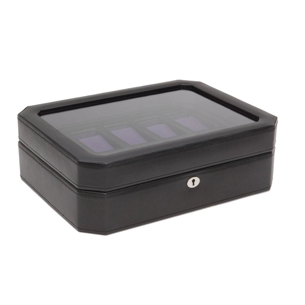Wolf Wolf 458403 Windsor 10 Piece Watch Box in Black & Purple 2