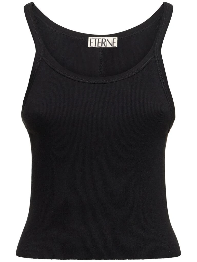 ÉTERNE Cropped Rib Cotton Tank Top 1