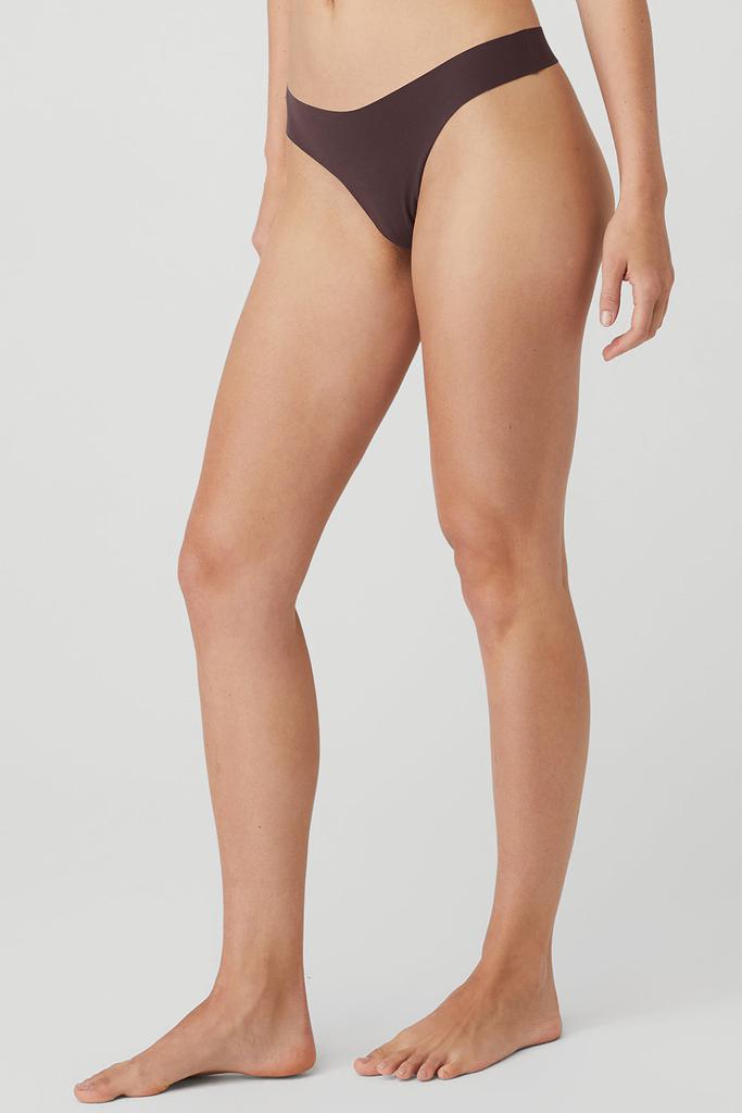 Alo Airbrush Invisible Thong - Raisin