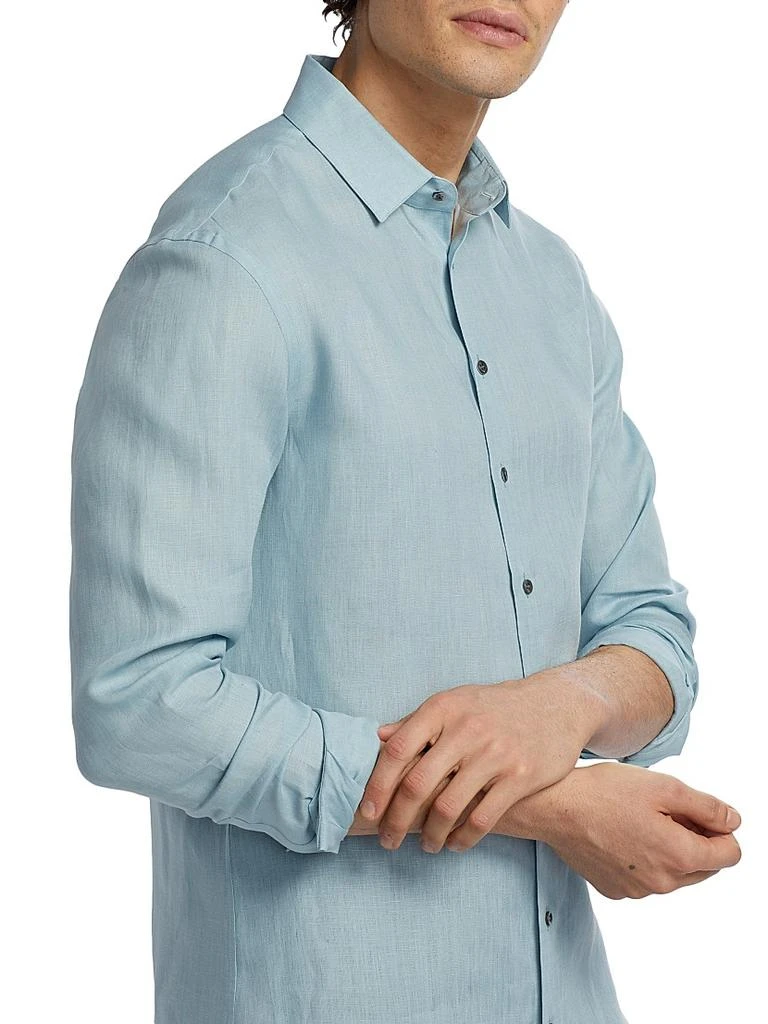 Giorgio Armani Linen Button-Front Shirt 6