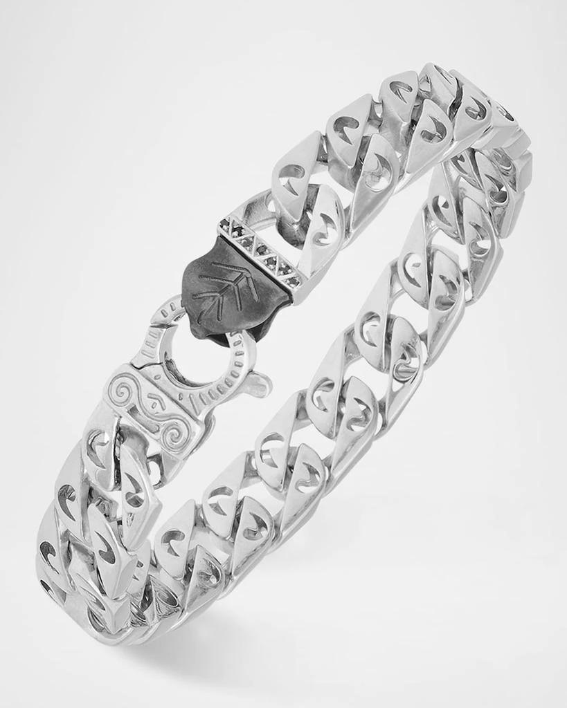 Marco Dal Maso Men
s Flaming Tongue Polished Sterling Silver Wide-Link Bracelet 2