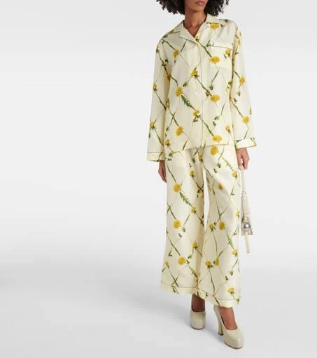 Burberry Floral silk poplin pajama shirt 2