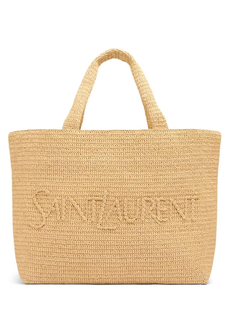 SAINT LAURENT Saint Laurent Raffia Blend Tote Bag 1