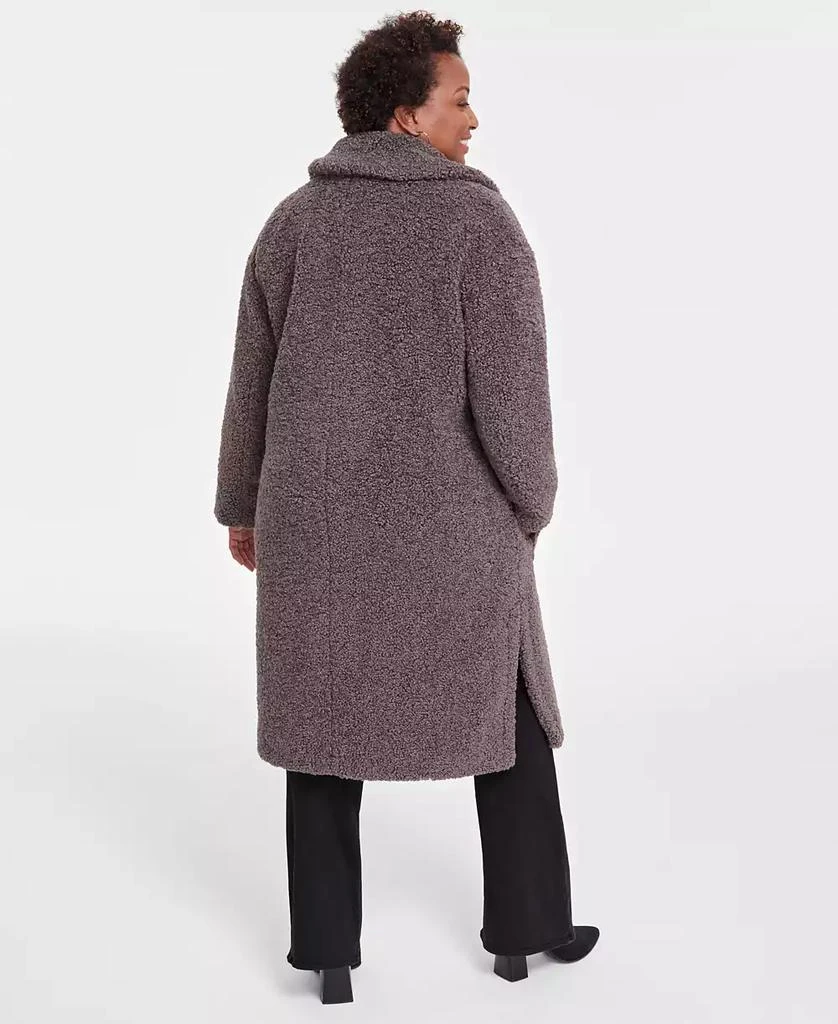 BCBG Plus Size Notched-Collar Teddy Coat 2