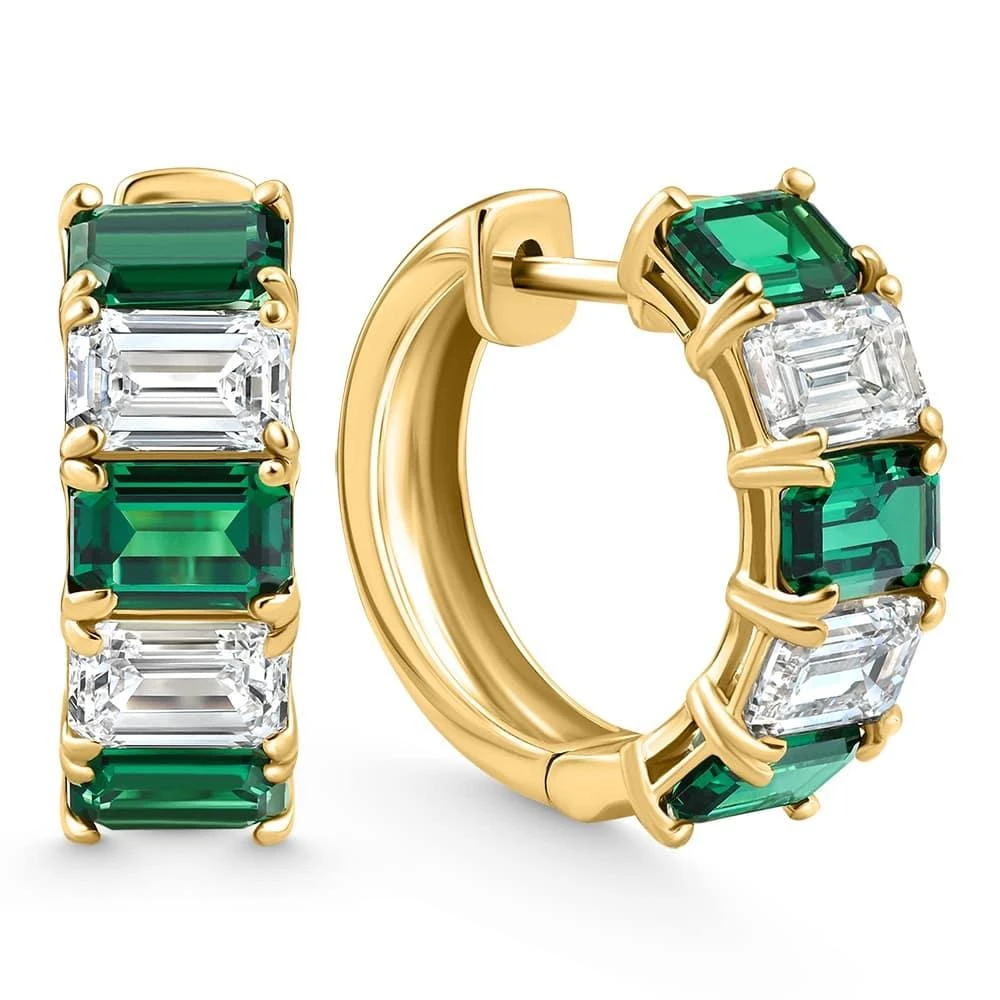 Pompeii3 6Ct Emerald
Diamond Hoops 14k Yellow Gold Lab Grown 3/4" Tall