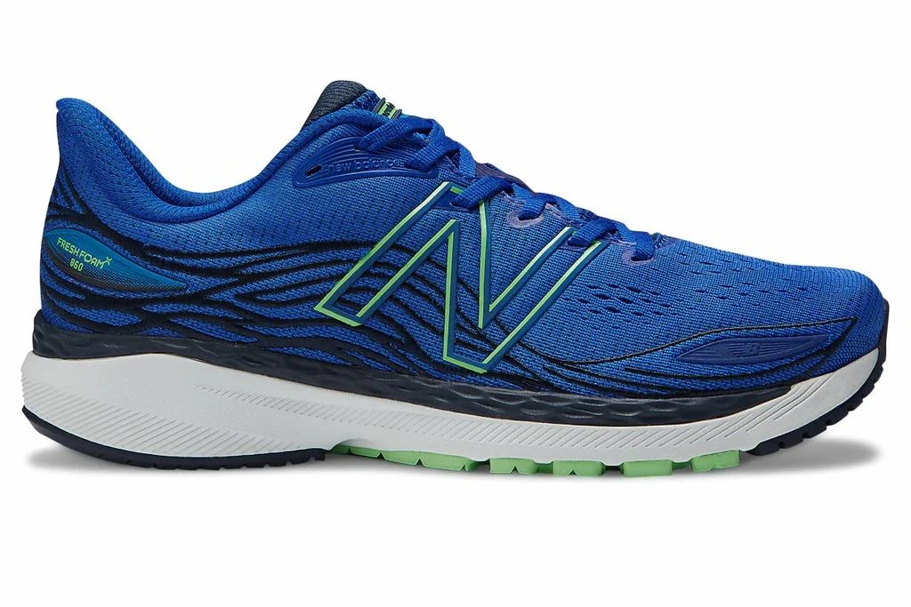 New Balance Men's Fresh Foam X 860V12 Running Shoes - Medium Width In Blue With Vibrant Spring And Serene Blue 1