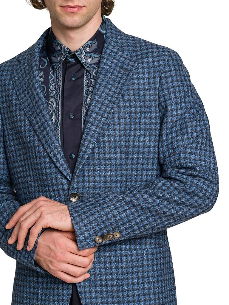 ETRO Houndstooth Wool-Blend Blazer 6