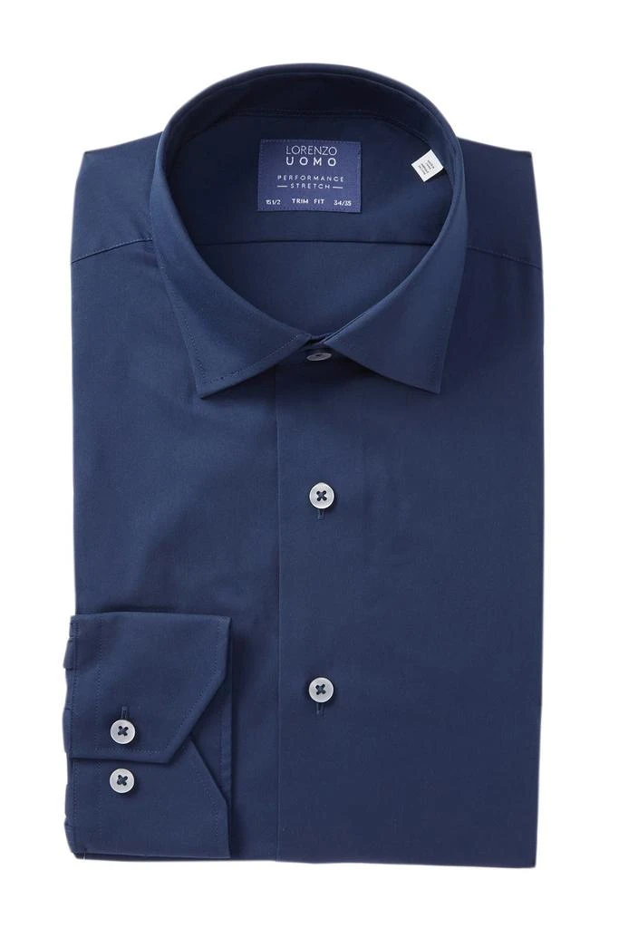 Lorenzo Uomo Travel Cotton Stretch Trim Fit Dress Shirt 1