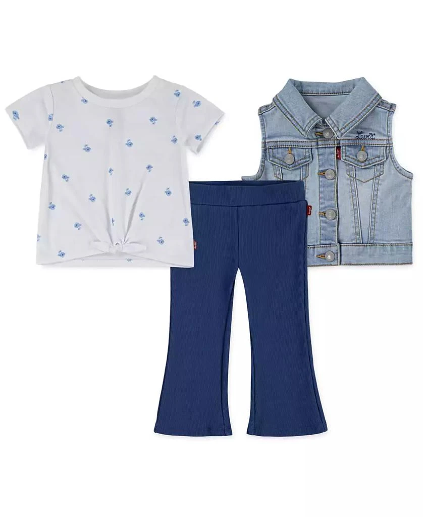 Levi's Baby Girls Tee, Vest and Flared Leggings, 3-Piece Set 1