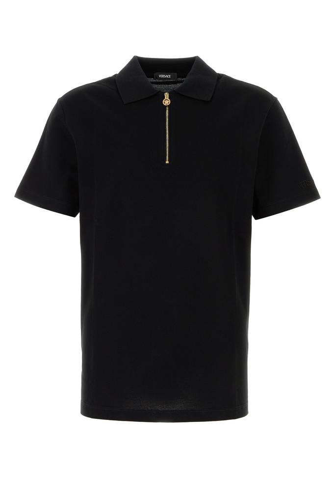 Versace Black piquet polo shirt