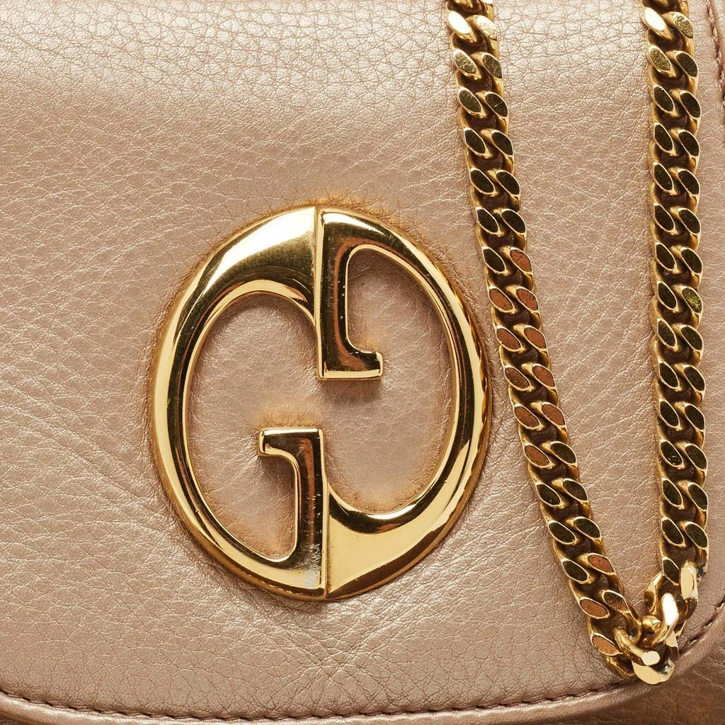 Gucci Gucci Metallic Beige Leather Small 1973 Chain Crossbody Bag 5