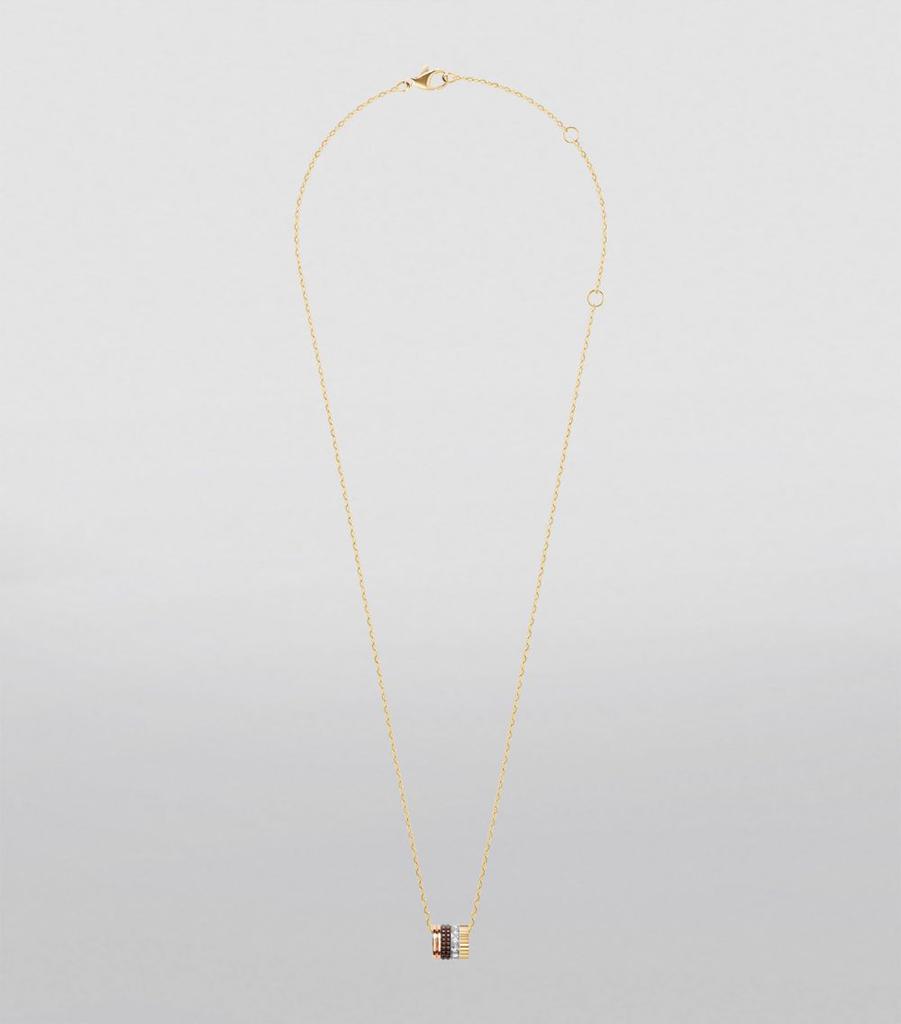 Boucheron Mixed Gold and Diamond Quatre Classique Pendant Necklace