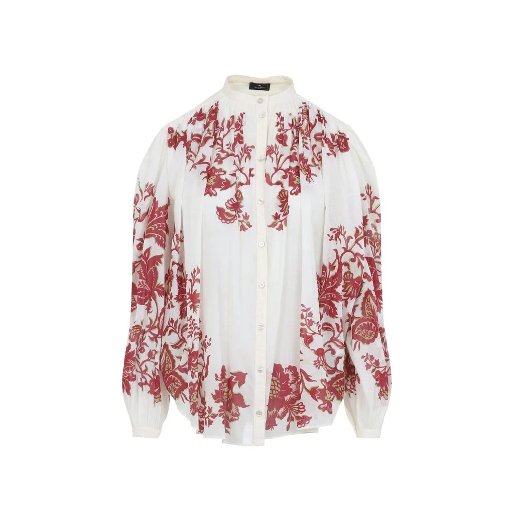 ETRO Etro Long-Sleeved Curved Hem Blouse from Cettire
