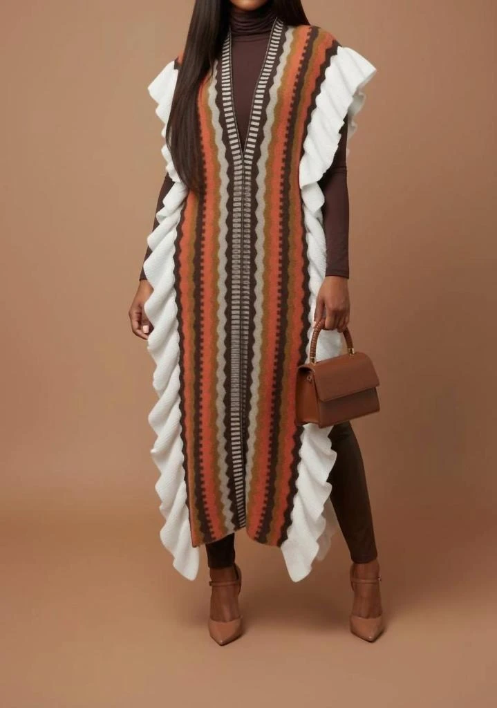 K TOO K Too - Longline Flutter Sleeves Cardigan