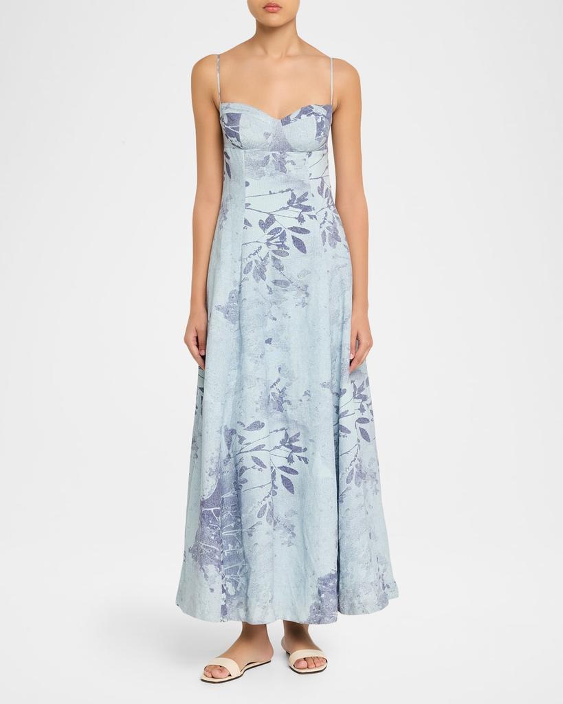 SIMKHAI Rudie Floral Bustier Maxi Dress