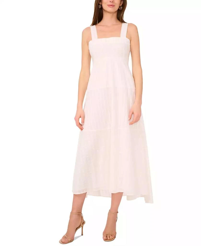 Vince Camuto Women's Printed Square-Neck Smocked-Back Sleeveless Maxi Dress 1