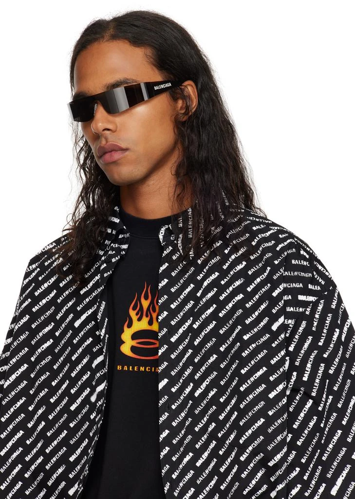 Balenciaga Black Mono Rectangle Sunglasses - Accessories  display picture 1
