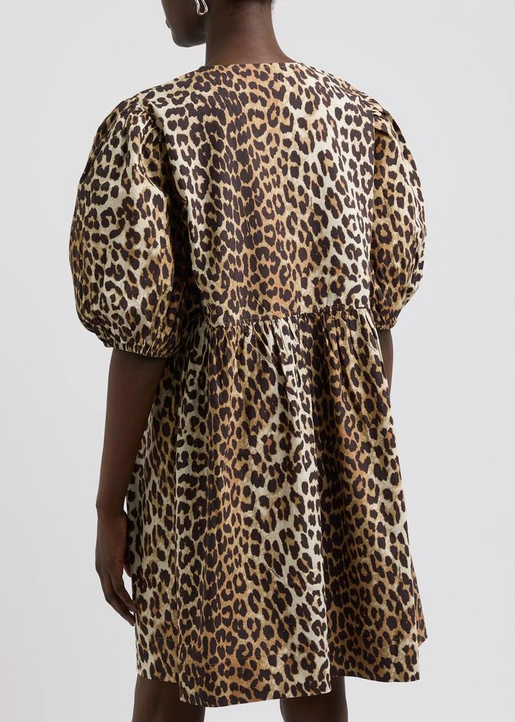 Ganni Leopard-print cotton-poplin mini dress 3