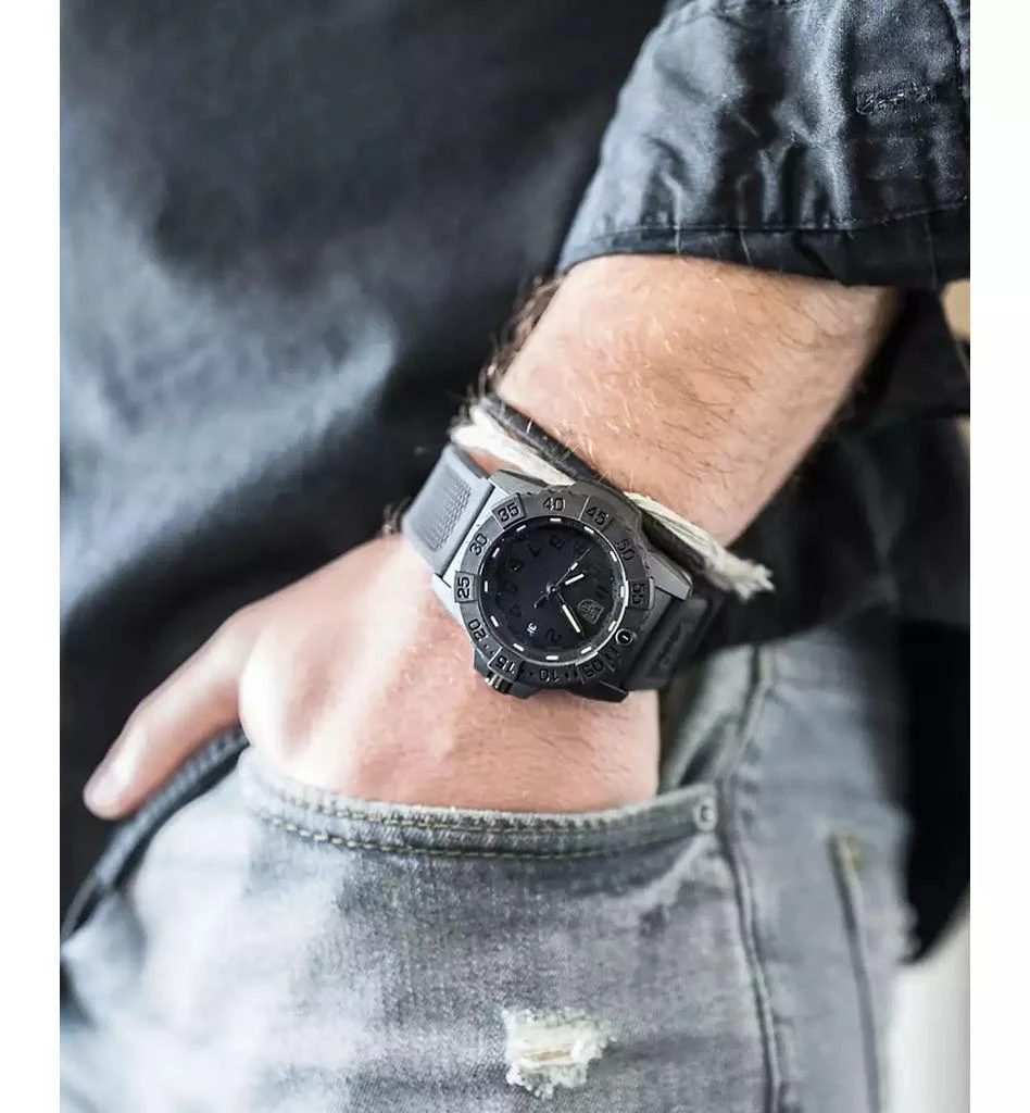 Luminox Men's Swiss Navy Seal Military Dive Black Rubber Strap Watch 45mm 7