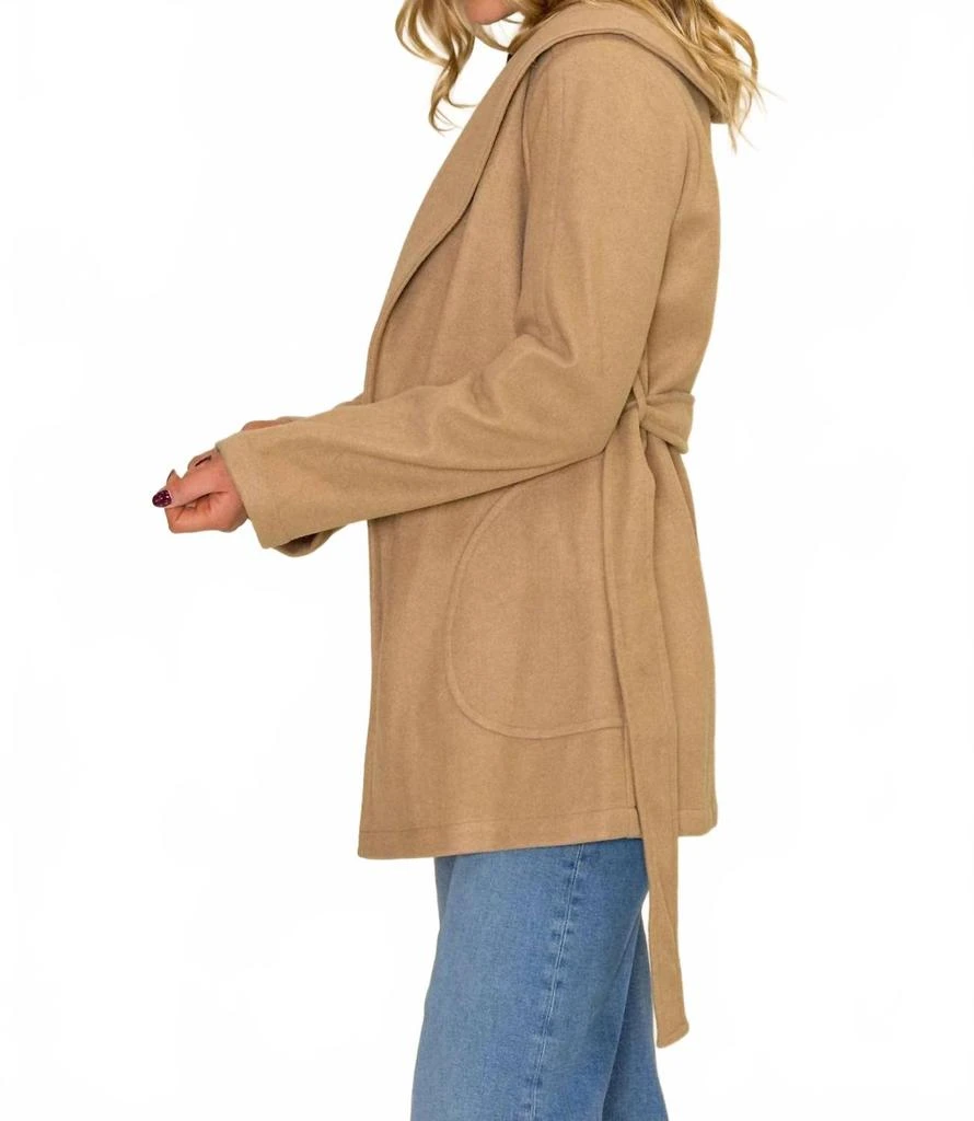 Bobi Shawl Collar Belted Coat In Camel 2
