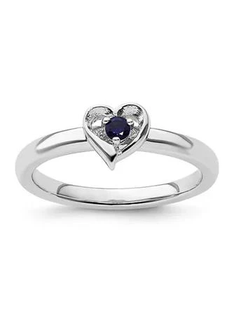 Belk 
Co. 1/10 ct. t.w. Lab Created Sapphire Heart Stackable Expressions Ring in Sterling Silver