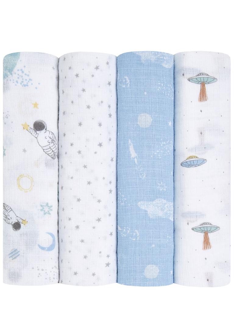 ADEN + ANAIS Set Of 4 Printed Cotton Muslin Swaddles