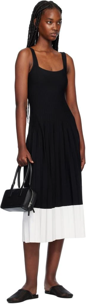 Staud Black & White Ellison Midi Dress 4