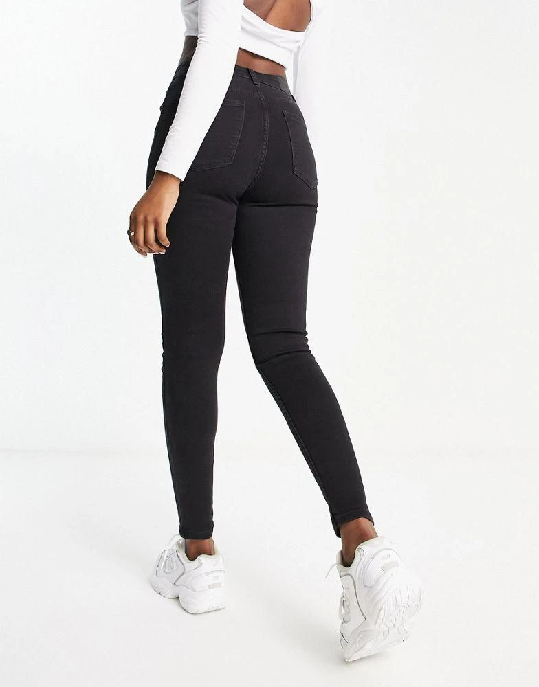 Bershka Bershka high waist skinny jean in black 2