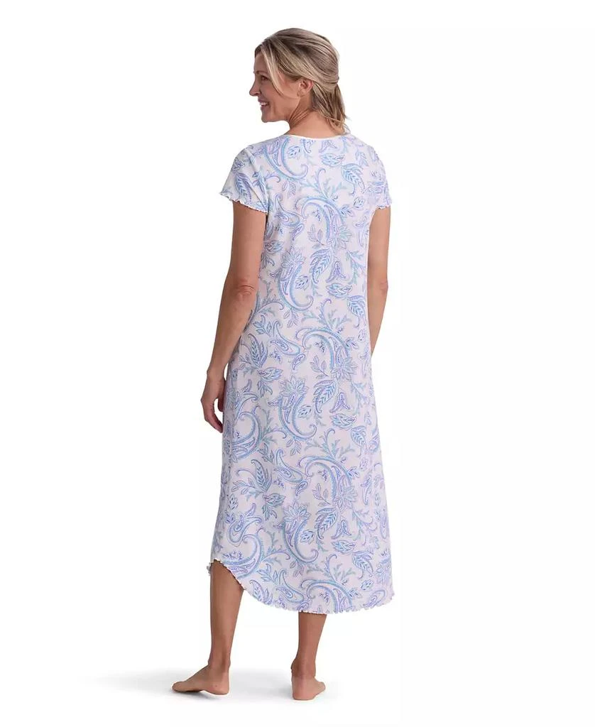 Miss Elaine Petite Short-Sleeve Printed Long Sleepwear Nightgown 3