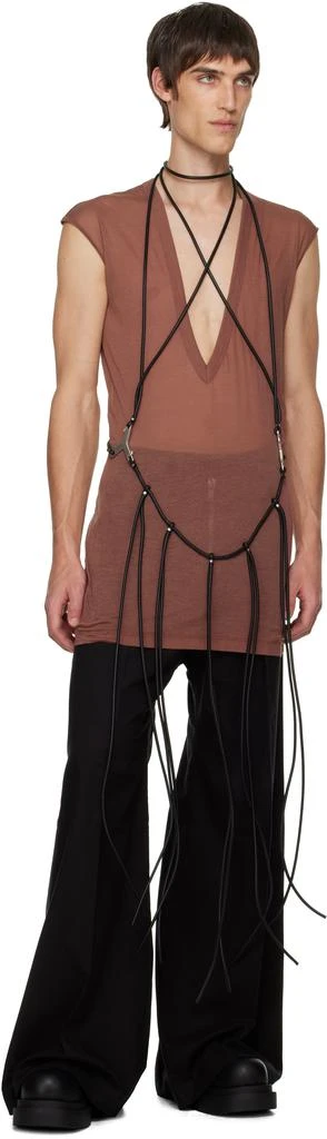 Rick Owens Black Concordians Cord Fringed Tank Top 4