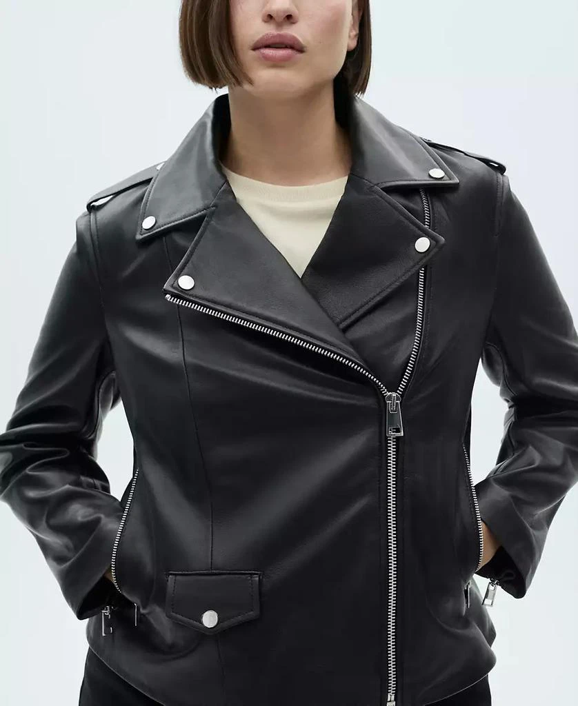 Mango Women's Leather Biker Jacket 7
