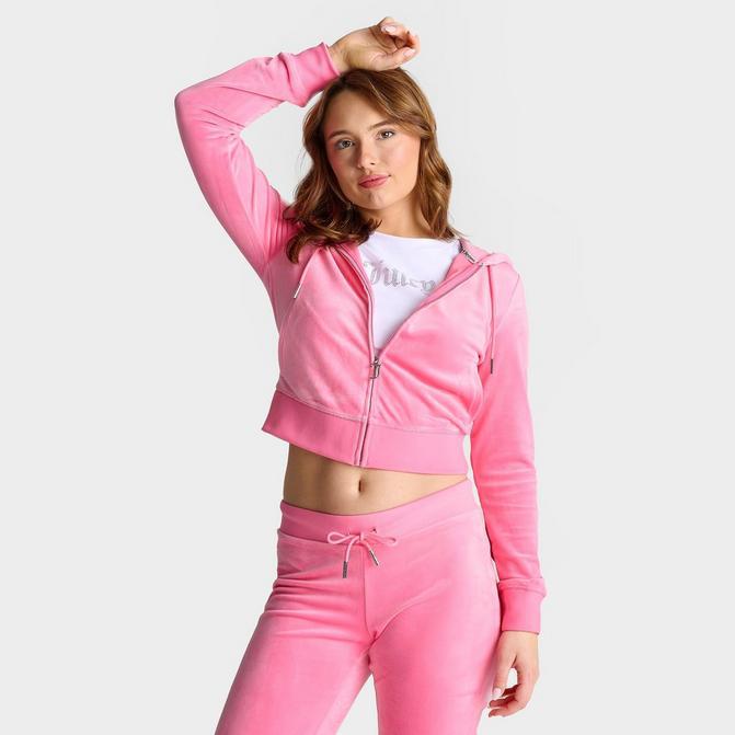 Juicy Couture Women's Juicy Couture OG Big Bling Velour Zip-Up Hoodie