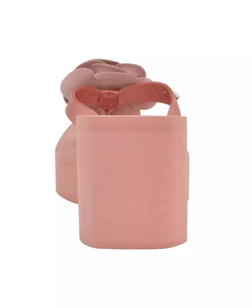 GUESS Women's Damani Rhinestone Flower EVA Platform Wedge Sandals 3