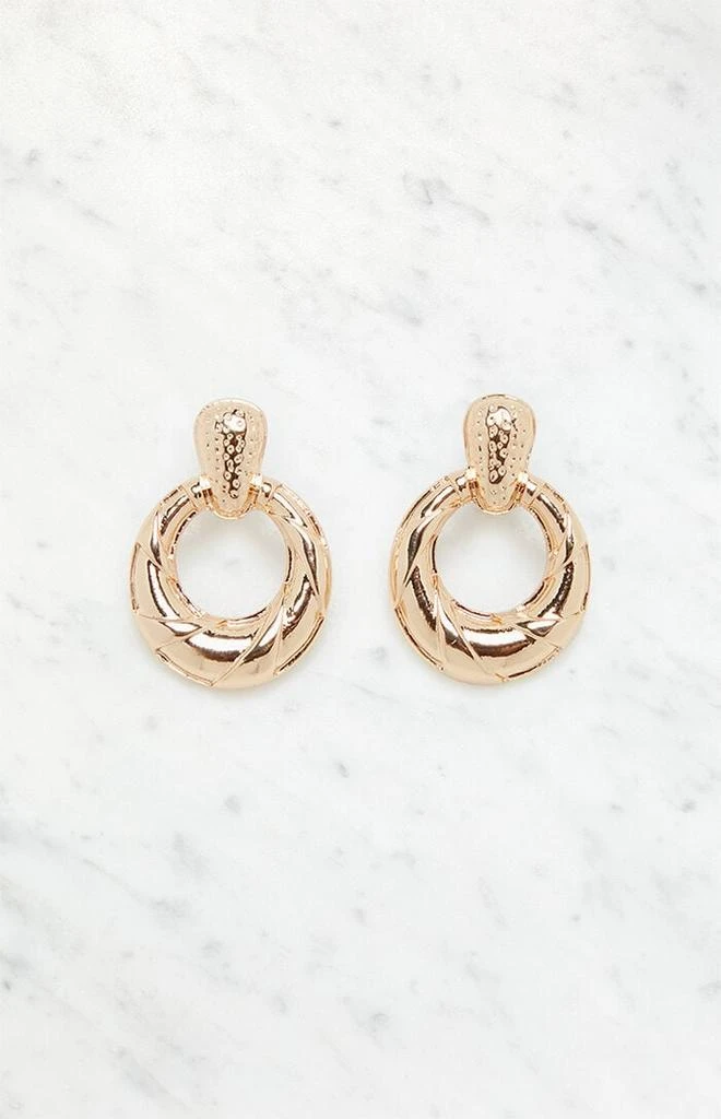 LA Hearts Textured Oval Drop Earrings 1