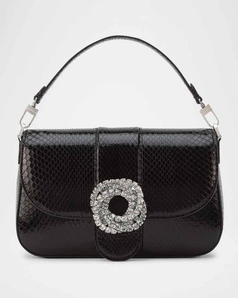 Mach & Mach Galaxy Crystal Snakeskin Top-Handle Bag 1