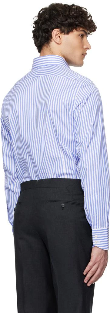 Tom Ford Blue & White Ladder Stripe Slim Fit Shirt 3