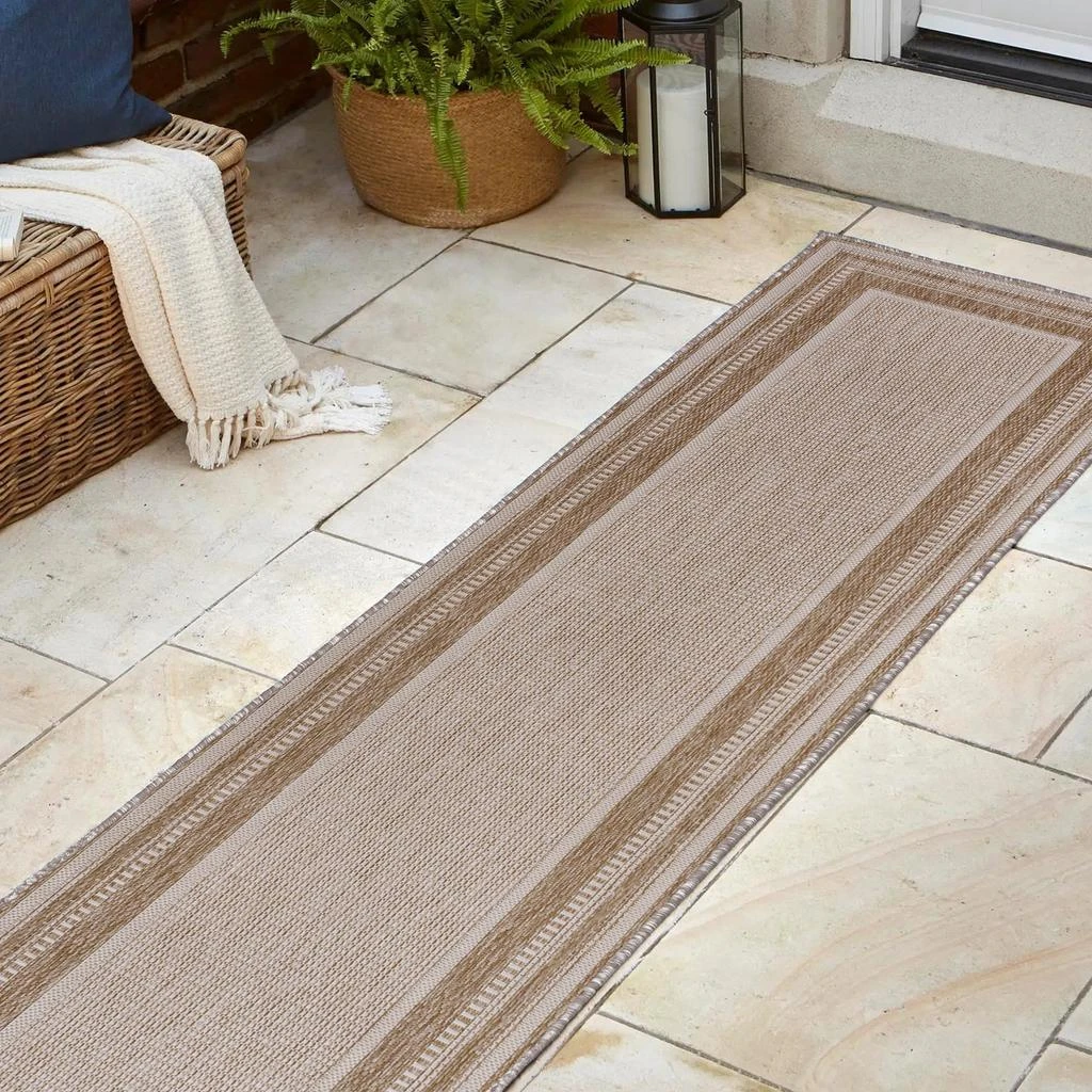 JONATHAN Y Beckett Classic Casual Border Stripe Beige/Cream Indoor/Outdoor Area Rug 3