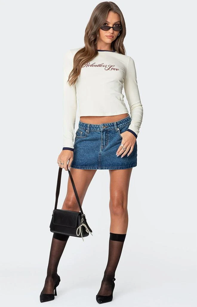 Edikted Chiara Denim Micro Skirt 1