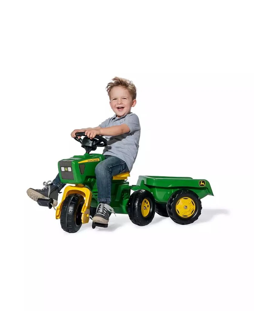 Rolly Toys John Deere 3 Wheel Trike Pedal Tractor with Removable Hauling Trailer 2