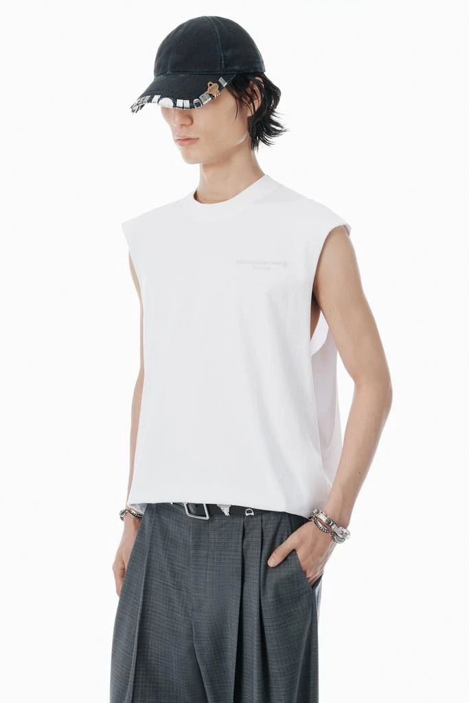 Alexander Wang White Vintage Fade-Effect Muscle Tank 3