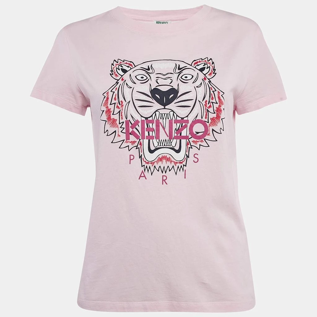 Kenzo Kenzo Pink Tiger Logo Print Jersey Crew Neck T-Shirt M 1