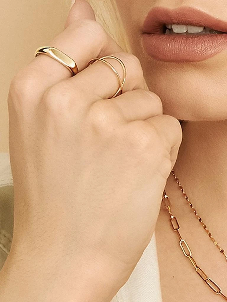 Oradina 14K Yellow Solid Gold West Side Ring 2