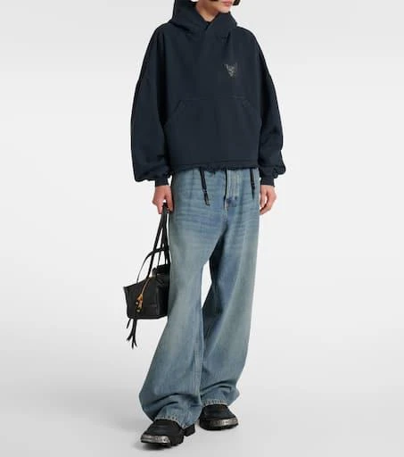 Balenciaga Logo distressed cotton-blend hoodie 2