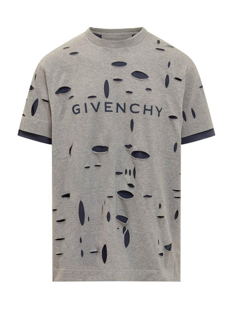 Tシャツ・カットソー Givenchy Oversized T-Shirt in Destroyed Cotton Givenchy Givenchy Givenchy Oversized T-Shirt In Destroyed