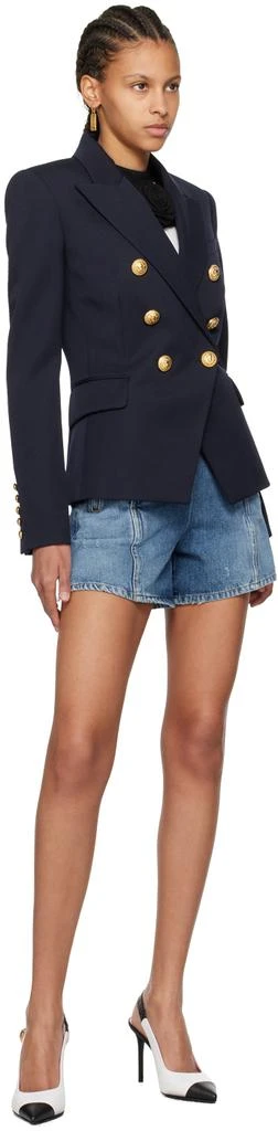 Balmain Navy Double-Breasted Blazer 4