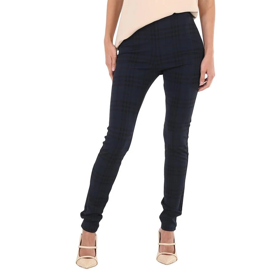 Burberry Burberry Midnight Navy Check Print Stretch Jersey Leggings, Size Small 1