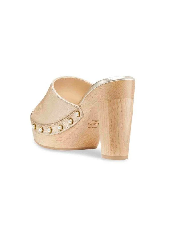Stuart Weitzman Pearl 85MM Block Heel Clog Mule Sandals 2