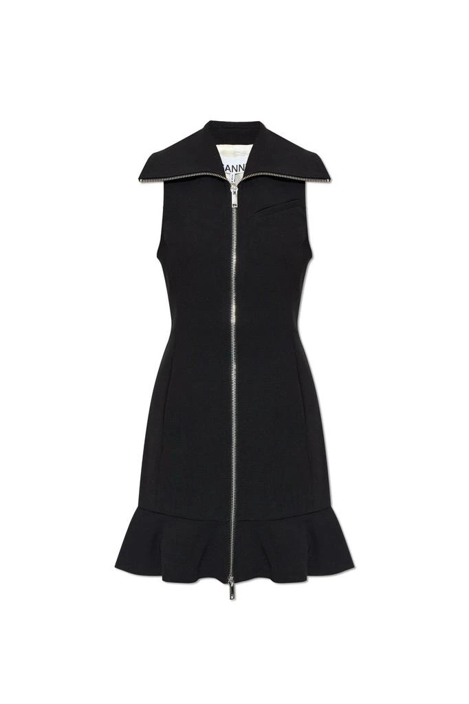 Ganni Ganni Bonded Crepe Mini Dress 1