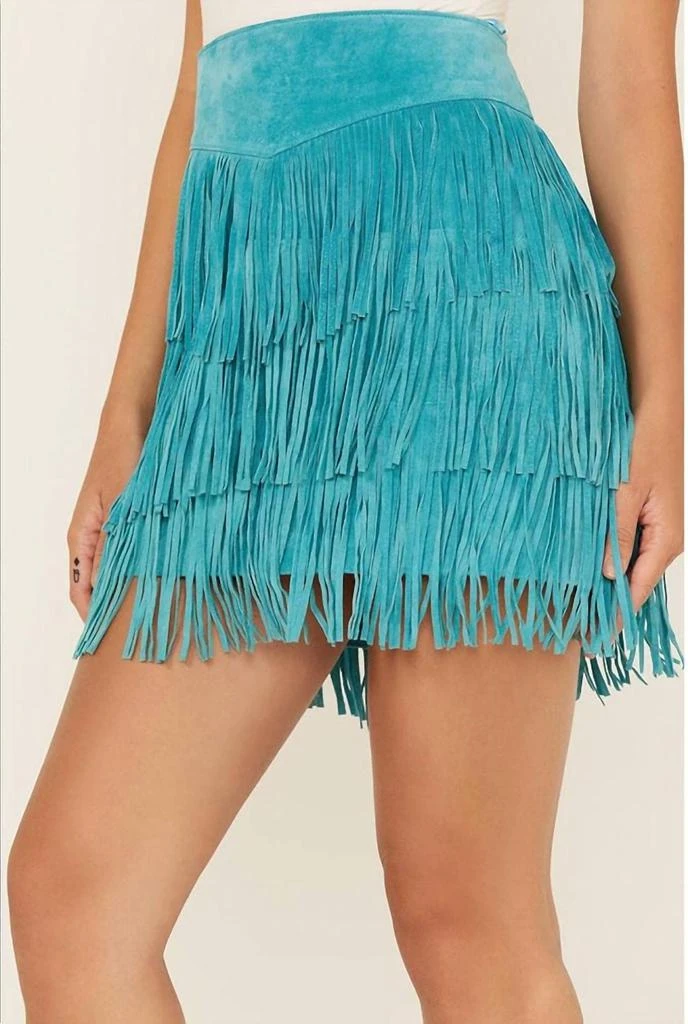 Scully Scully - Fringe Tiered Suede Mini Skirt 3